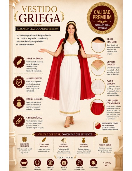 Costume Greca Taglia M | Costumi per Adulti Il Re del Carnevale